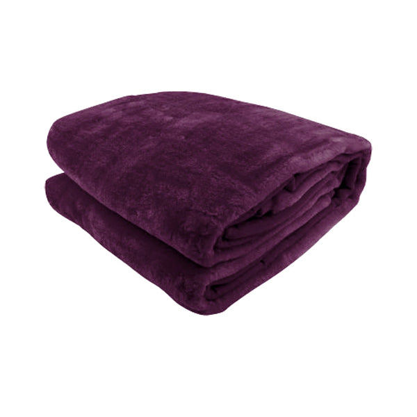 Laura Hill 600GSM Large Double-Sided Faux Mink Blanket - Purple