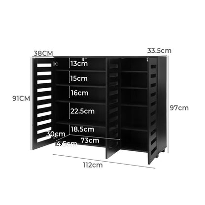 Organize Your Shoes with a Sleek 30-Pair Shoe Rack in Black