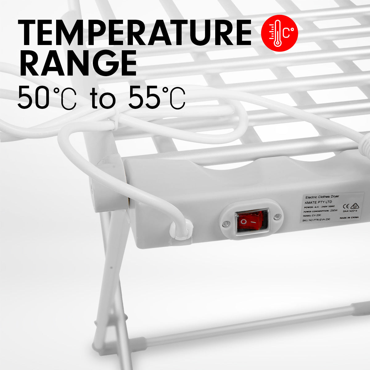 Heated Towel Clothes Rack Dryer Warmer Bathroom Air Warmer 230W