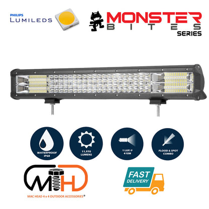 20 inch Philips LED Light Bar Quad Row Combo Beam 4x4 Work Driving Lamp 4wd
