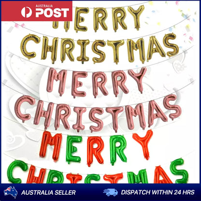 16inch Merry Christmas Foil Balloon Set Party Supplies Banner XMAS Decorations AU
