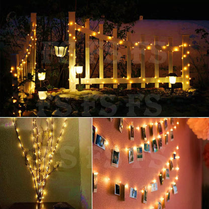 20-100 LED BATTERY POWERED STRING FAIRY LIGHTS COPPER WIRE WATERPROOF