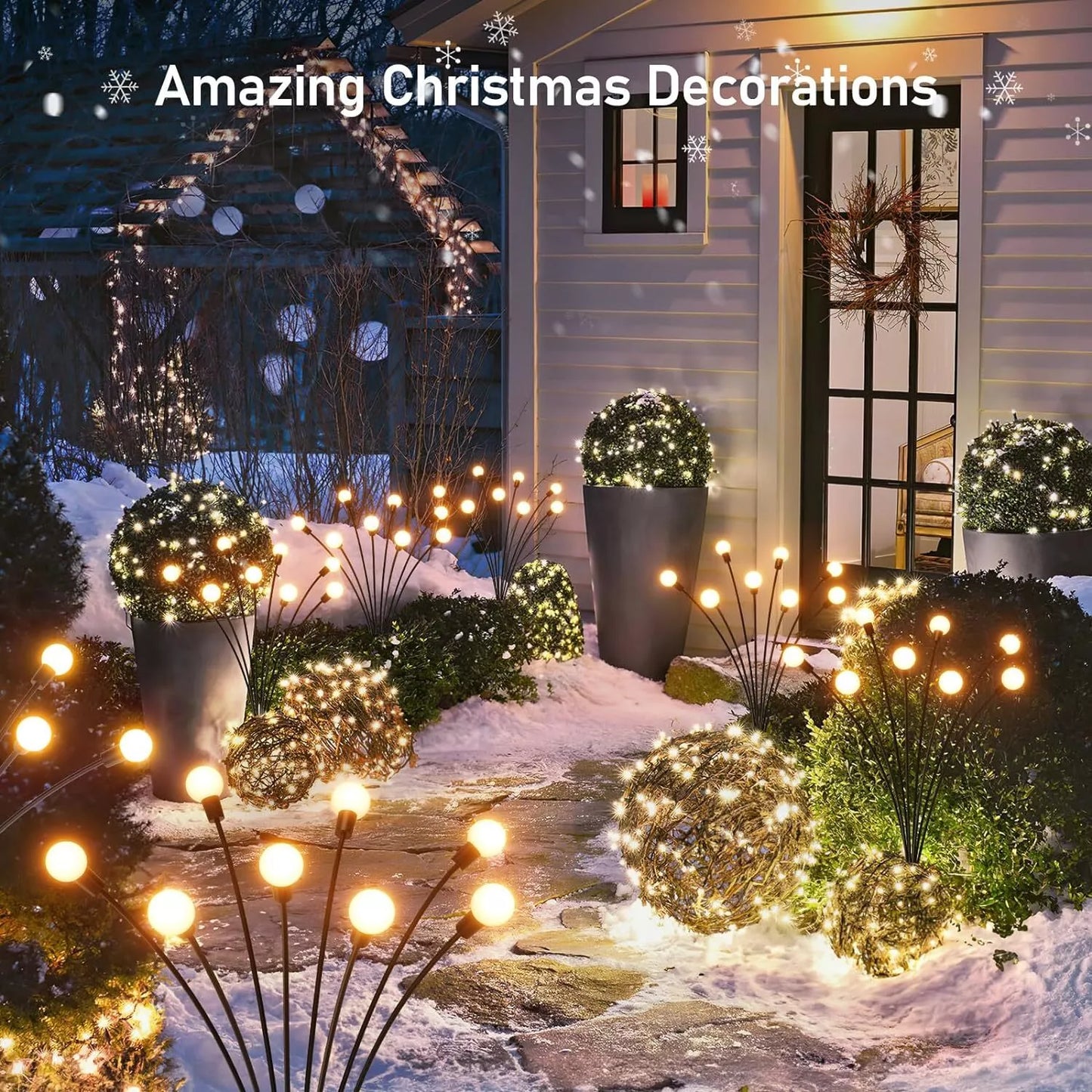 2PACK Solar Firefly Garden Light Swaying Outdoor Waterproof Lamp Landscape Decor