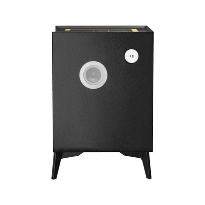 Smart Bedside Table Wireless Charging LED Lights 3 Drawers Black