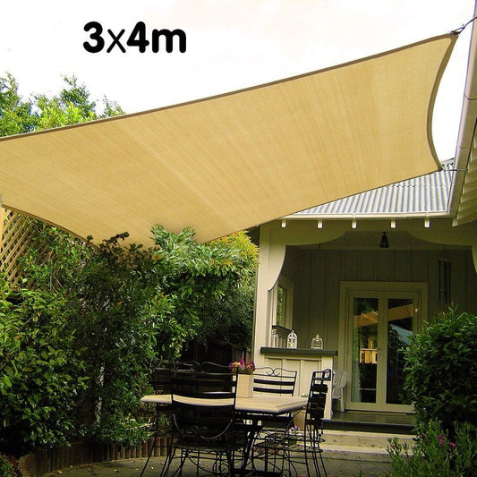 Wallaroo Rectangular Shade Sail Sand: 3m x 4m