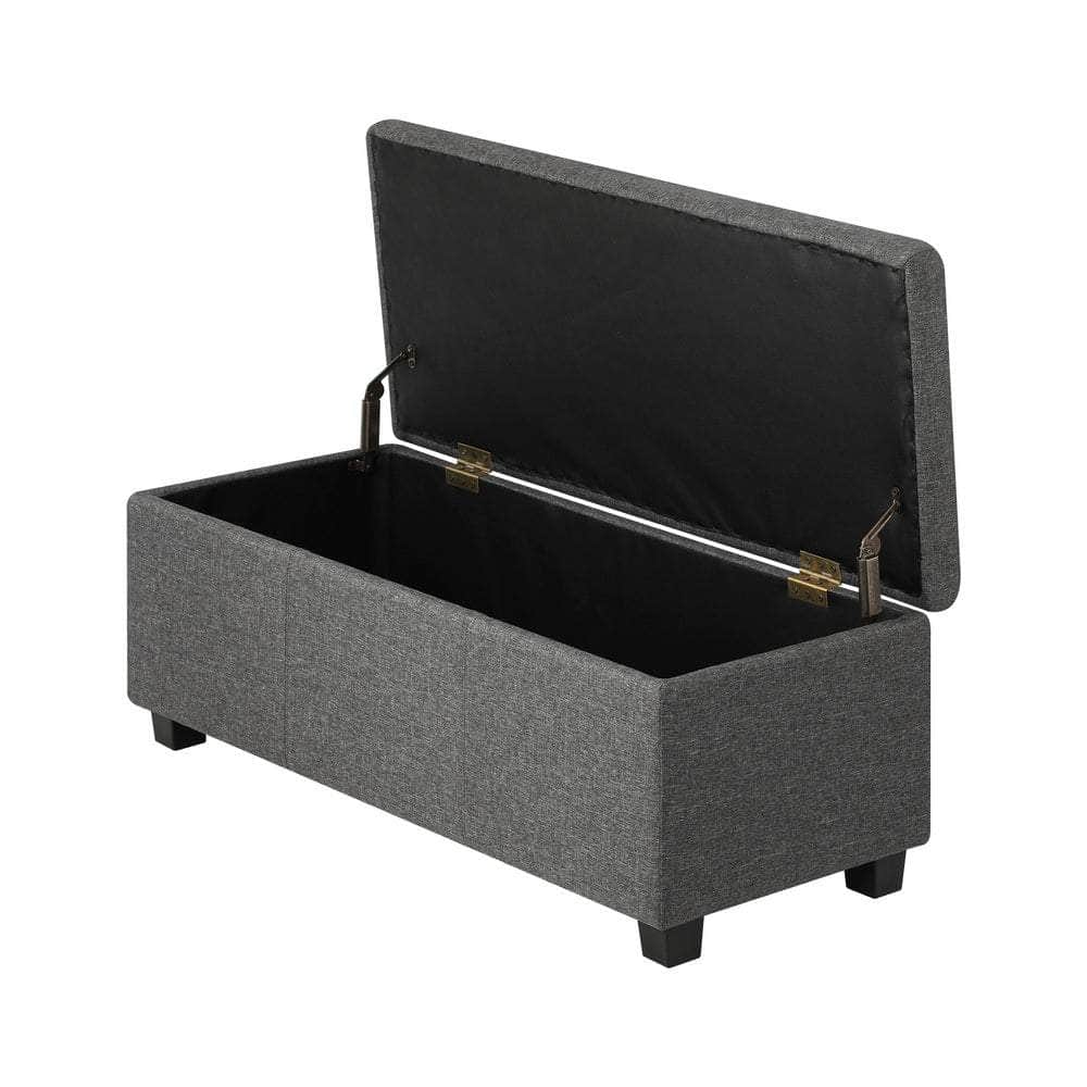 Storage Ottoman Linen Fabric Large