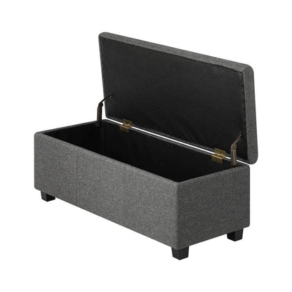 Storage Ottoman Linen Fabric Large