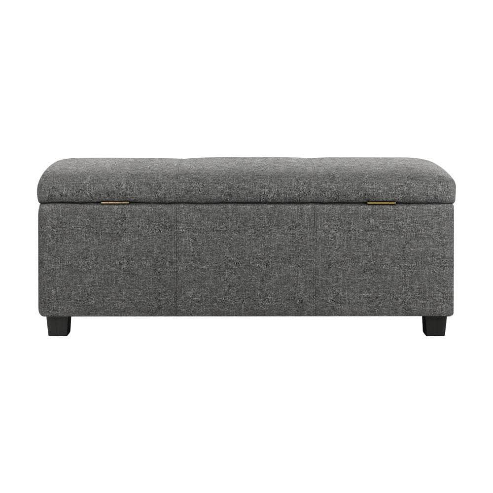 Storage Ottoman Linen Fabric Large