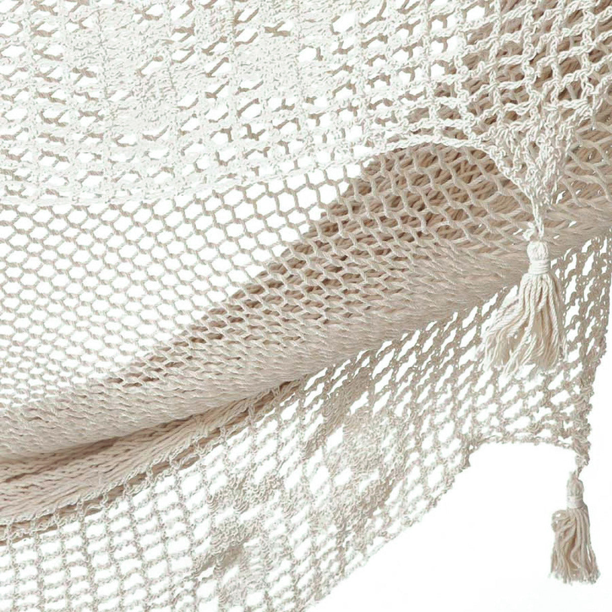 Cotton Hammock With Crocheted Tassels - Queen Size Marble