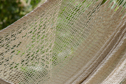 Cotton Hammock With Crocheted Tassels - Queen Size Marble