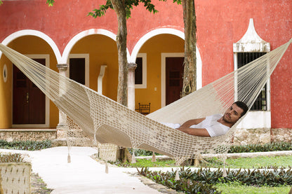 Cotton Hammock With Crocheted Tassels - Queen Size Marble