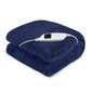 Heated Electric Blanket Coral Warm Fleece Winter Blue