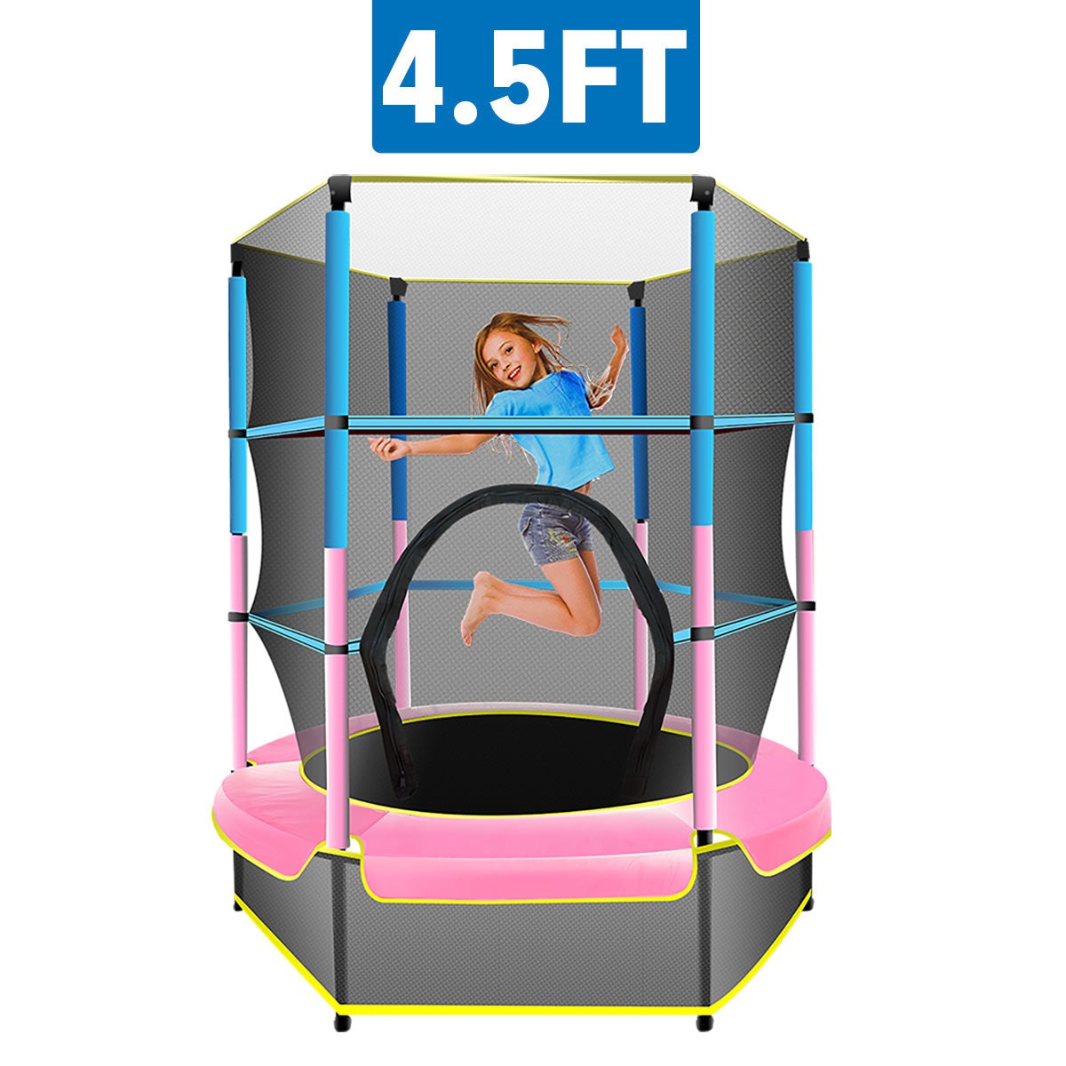 Kahuna Mini 4.5ft Trampoline Blue Pink