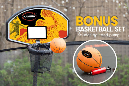 Kahuna Trampoline 8 ft with Basketball set - Rainbow