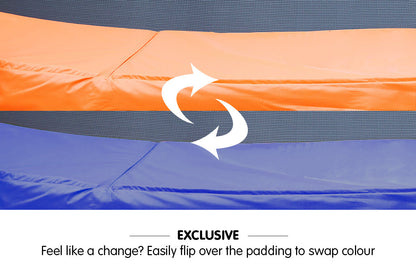 Reversible Replacement Trampoline Spring cover Safety Pad - Orange/Blue