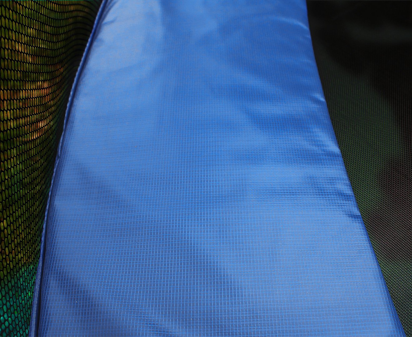 8Ft Trampoline Replacement Safety Pad And Net Round  6 Poles Blue