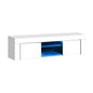 TV Stand Cabinet Entertainment Unit RGB LED Gloss 130cm White
