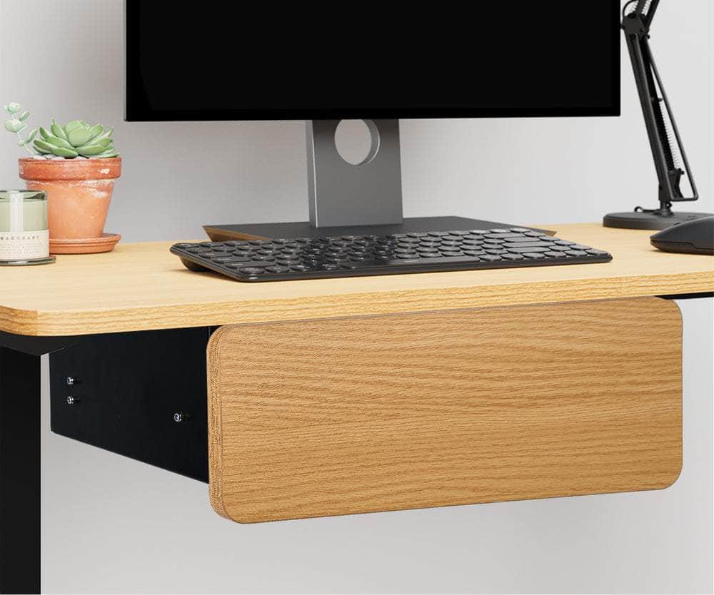 Under Desk Drawer with 2 Drawers Dividers Natural and Black