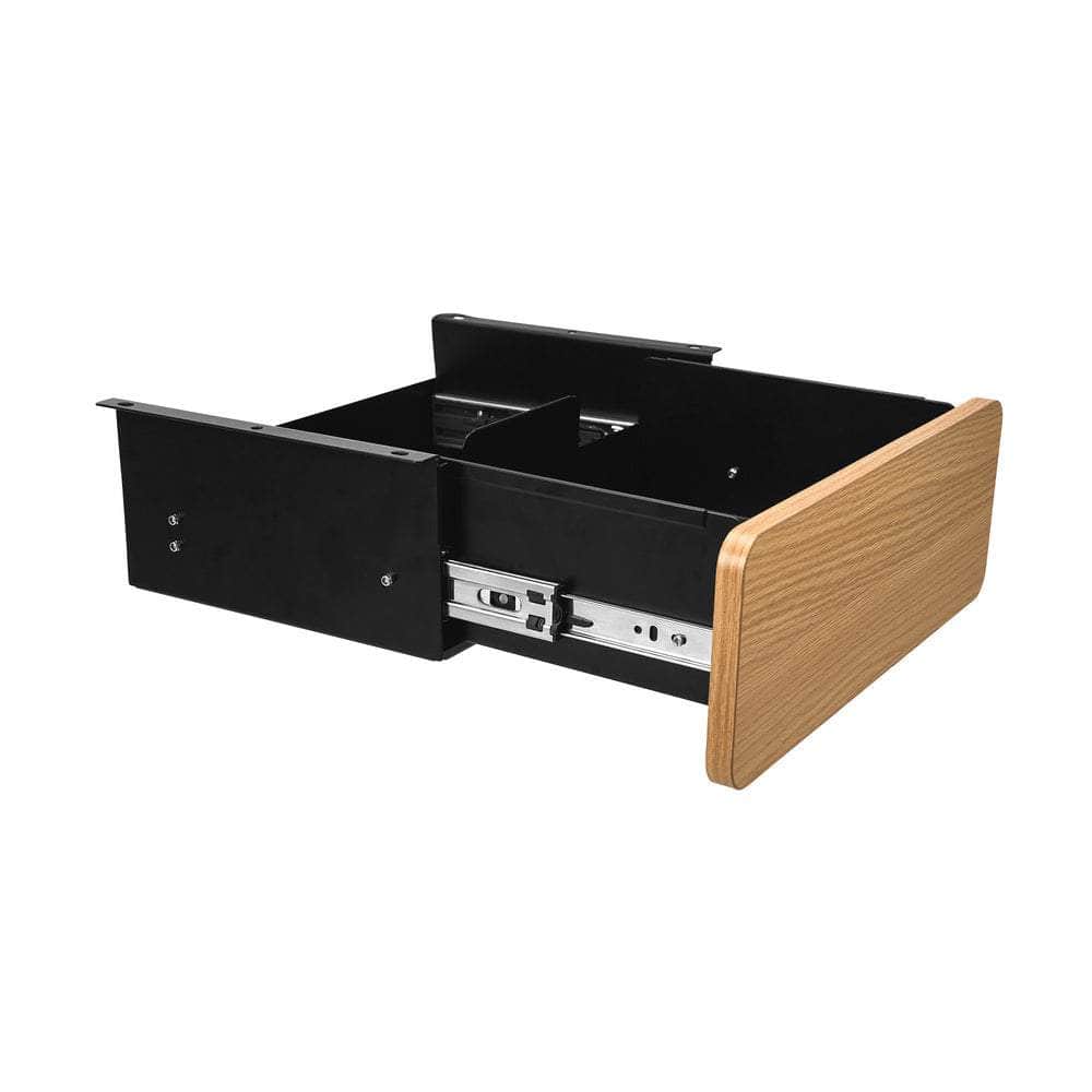 Under Desk Drawer with 2 Drawers Dividers Natural and Black