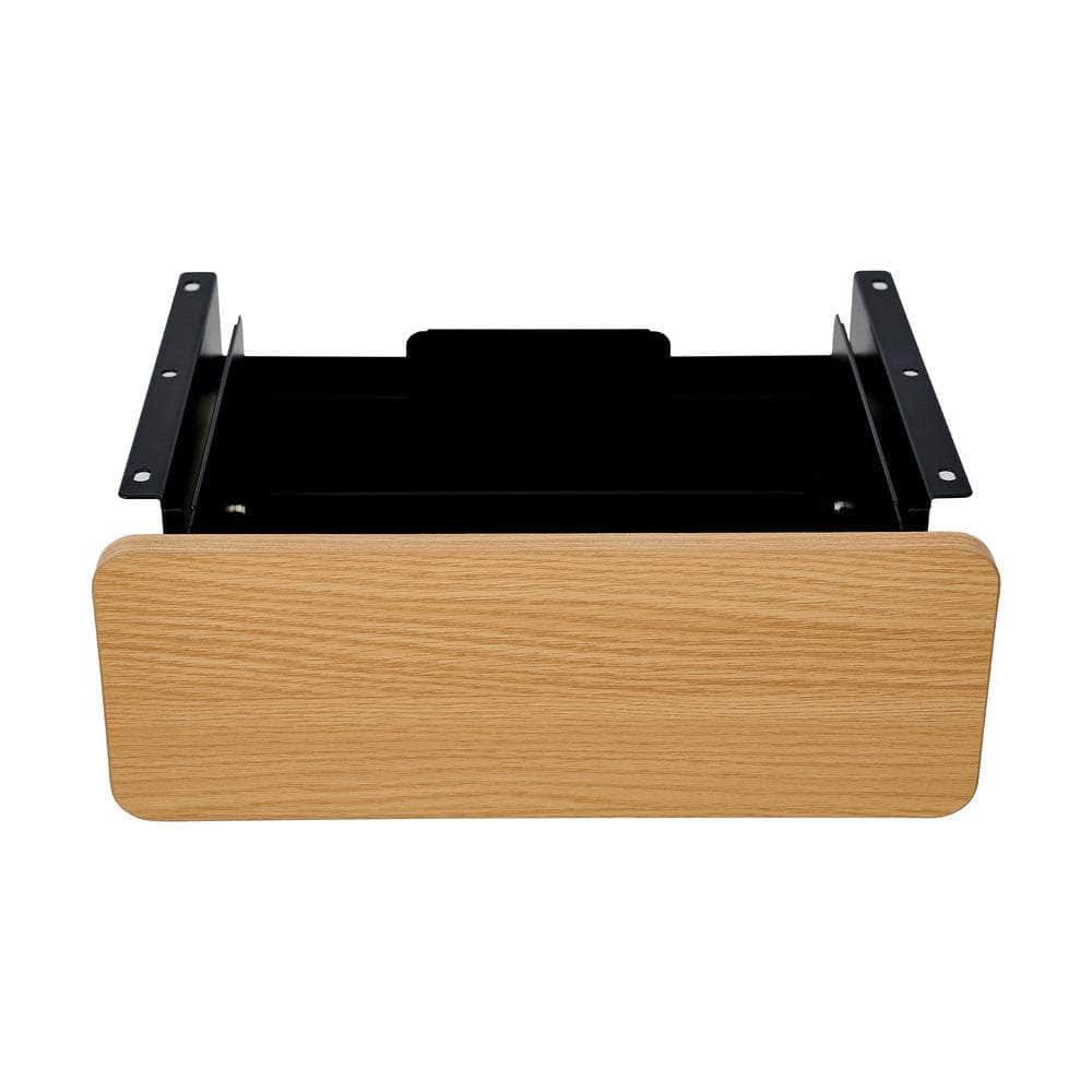 Under Desk Drawer with 2 Drawers Dividers Natural and Black