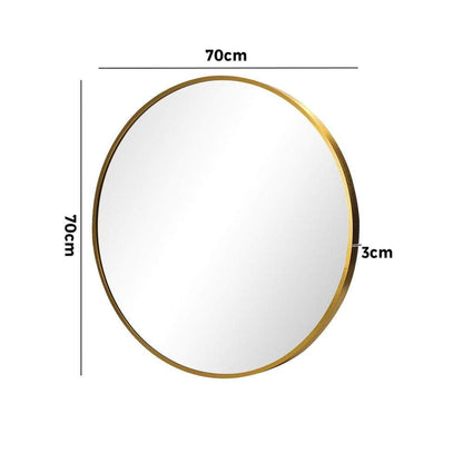 Wall Mirror Round 70cm Gold