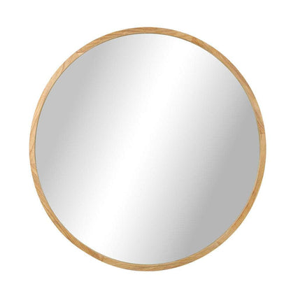 Wall Mirror with Wood Frame 80cm Round