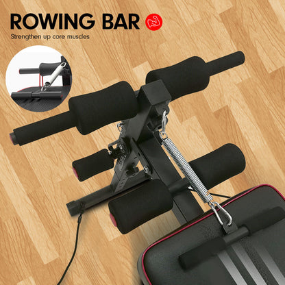 PowerTrain Inclined Sit up bench with Resistance bands Push up Bars