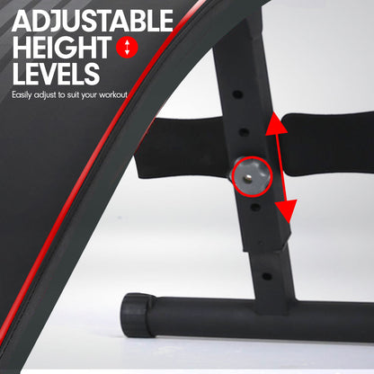 PowerTrain Inclined Sit up bench with Resistance bands Push up Bars