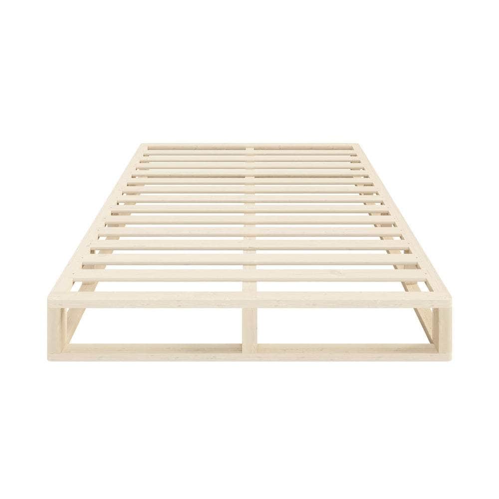 Wooden Bed Frame Double Size Cage-like Base