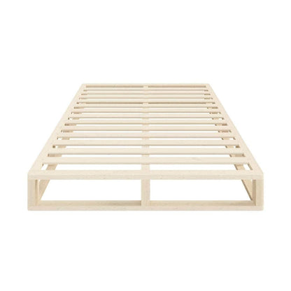 Wooden Bed Frame Double Size Cage-like Base