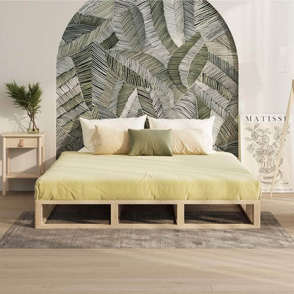 Wooden Bed Frame King Size Cage-like Base