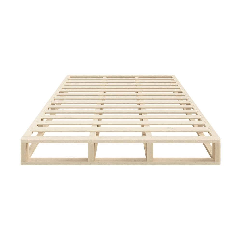 Wooden Bed Frame King Size Cage-like Base