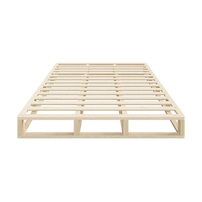 Wooden Bed Frame King Size Cage-like Base