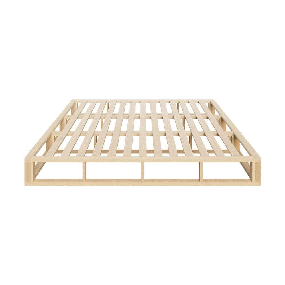 Wooden Bed Frame King Size Cage-like Base