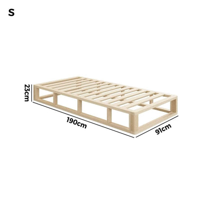 Wooden Bed Frame Single Size Cage-like Base