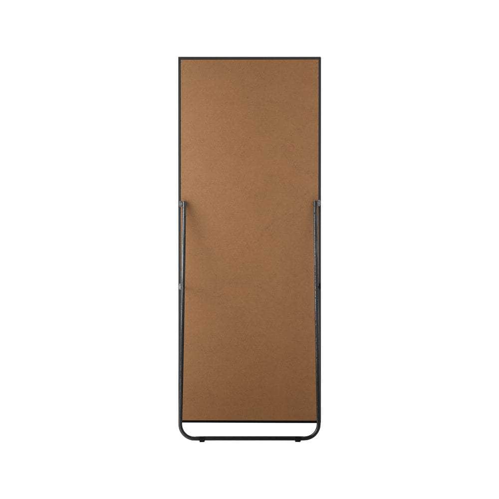 Wooden Full Length Mirror Rectangle 166x60cm Black