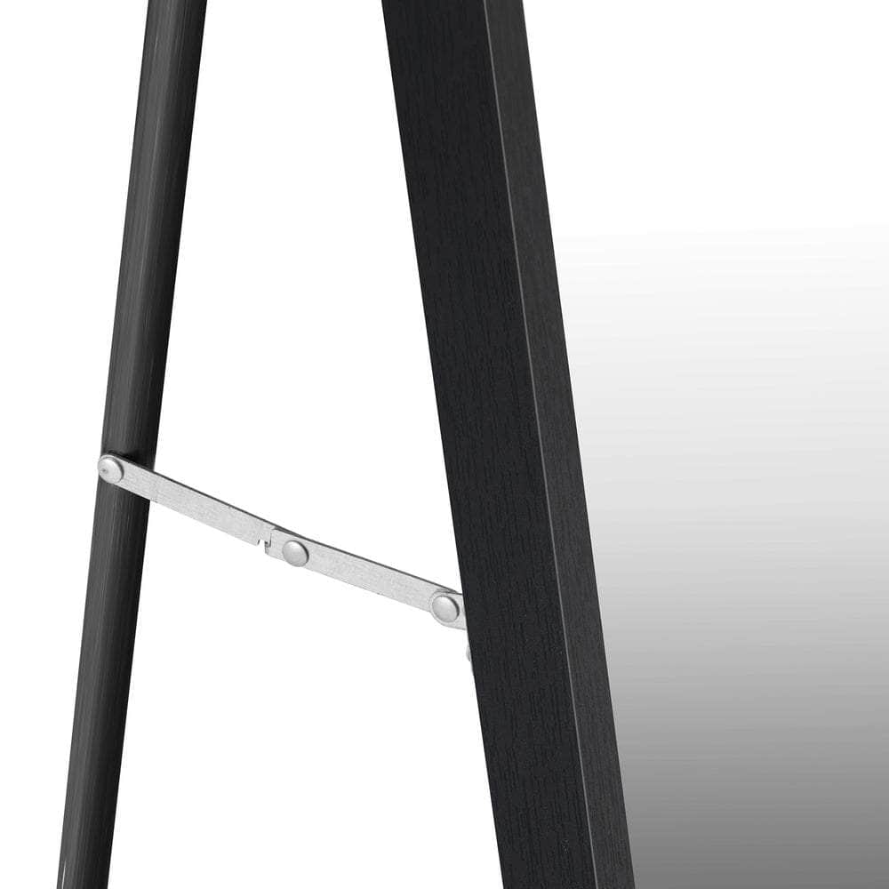 Wooden Full Length Mirror Rectangle 166x60cm Black