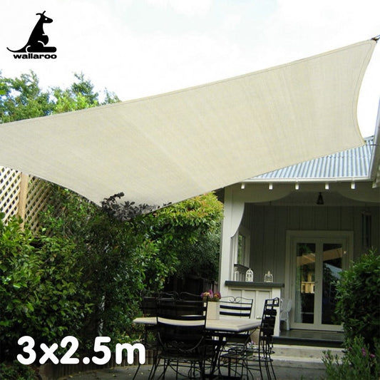 Waterproof 160GSM Outdoor Sun Shade Sail Canopy Cream