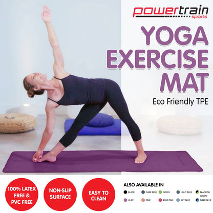 Powertrain Eco-Friendly TPE Yoga Pilates Exercise Mat 6mm - Purple